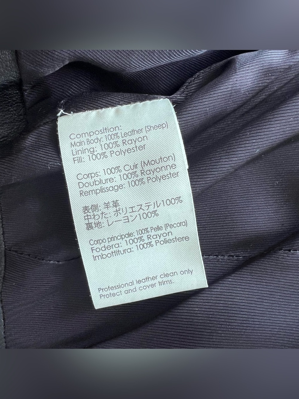 3.1 Phillip Lim coat size 4 black leather jacket moto quilted - Picture 10 of 10